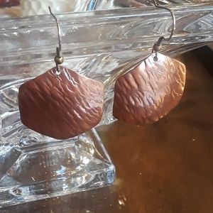 Textured Copper Earrings
